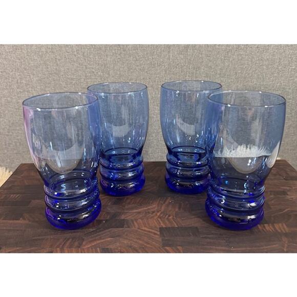 Libbey Cobalt Glass Set of Four - Picture 1 of 5